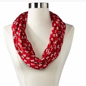 Sperry Red & White Anchor Print Infinity Scarf
